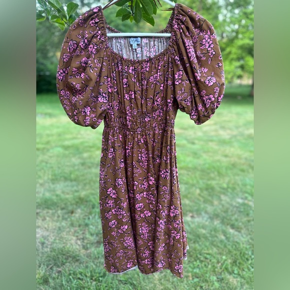 Polagram Other - Women's Polagram Boutique Cotton Puff Sleeve Floral Smocked Dress | Size L